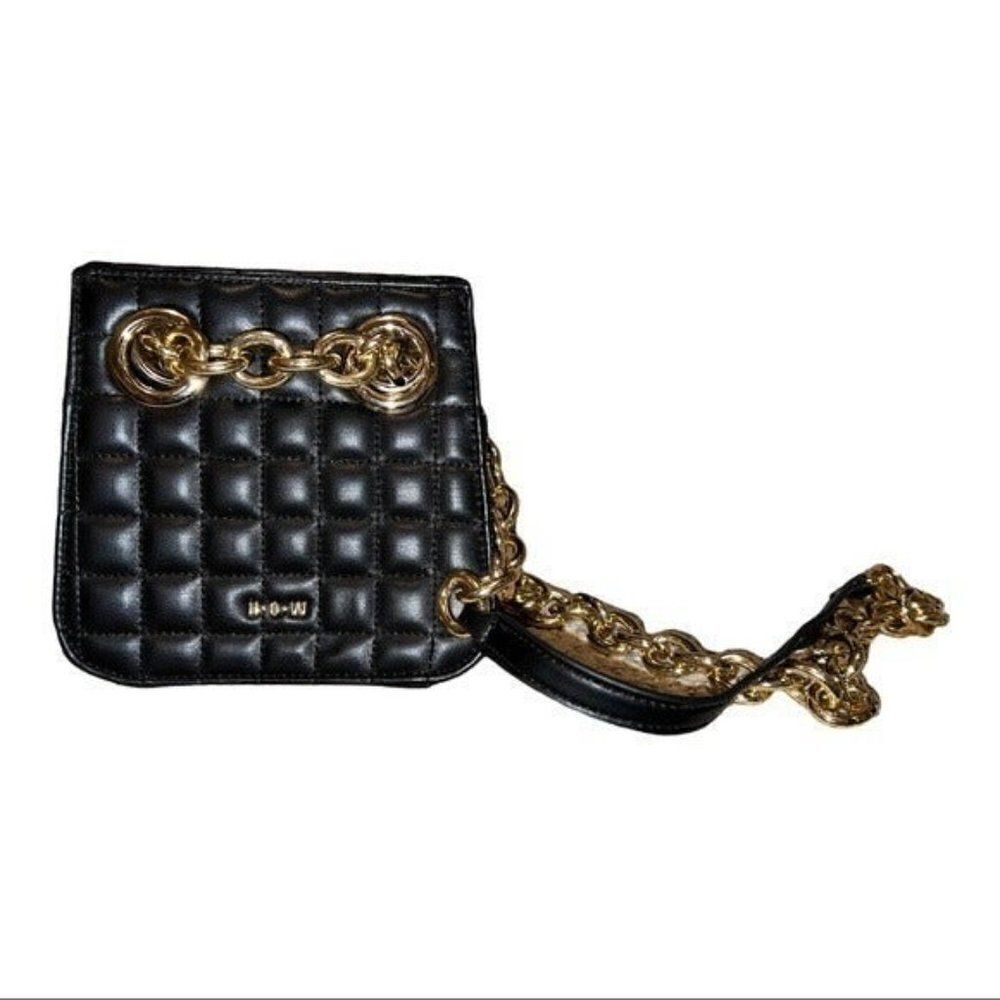 House of Want Black Quilt Woke OG Shoulder Flap Bag Vegan Leather NWT